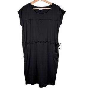 Columbia Sportswear Women's Black Short Sleeve Drawstring Waist Dress Size‎ M